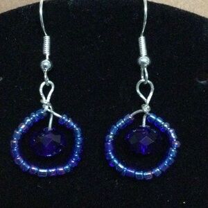 Blue & Purple Beaded Earrings